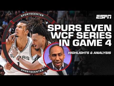 Stephen A. & Perk REACT to Thunder-Spurs Game 4 🚨 'WEMBY & CASTLE SET THE TONE!' | SportsCenter