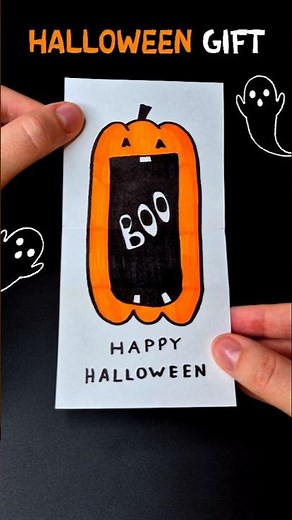 How to Make a Spooky Pumpkin Card for Halloween! 🎃 Cute Gift Idea