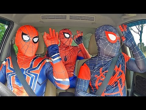 All Spider Man Dancing in The Car | Funny Video Music