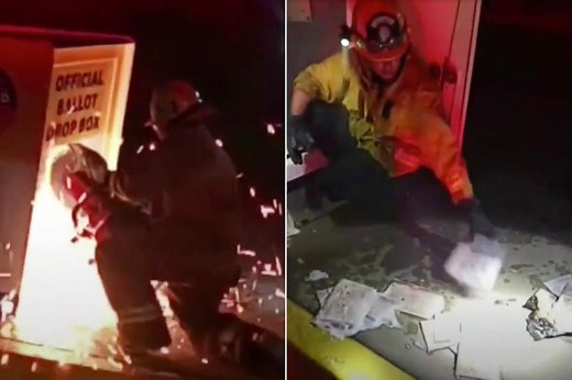 Los Angeles ballot drop-off box catches fire in suspected arson