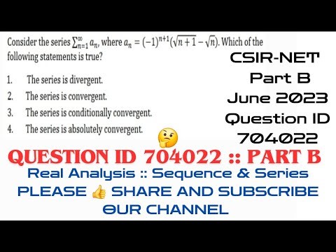 QUESTION ID 704022 | CSIRNET Mathematics June 2023 Solution #Question_ID_704022 #MathsLover2023