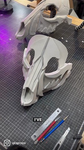 Added a Movable Jaw - Dog Skull mask prototype #cosplay #foamsmith #cosplayhack #skulldogmask #skulldogfursuit #foammask #skulldog #furry #skullie #evafoam #cosplaytutorial #evafoammask #animecosplay #mangacosplay #furryskull #ritualmask