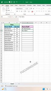 Excel Name List in 5 Seconds 😱 | Smart Excel Trick #focusinguide #exceltricks #exceltips #excelshorts #learnexcel #ms_excel #excelformula #officetricks #exceltutorial #excelindia #ytshorts | Focusinguide