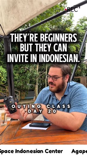 Agape Space Indonesian Center on Instagram: "Outing class mission today: set a real meeting with a local—in Indonesian ✅📅🇮🇩 Our student practiced the full flow: opening politely, suggesting a time, confirming the place, and closing the conversation naturally. Not textbook Indonesian but real-life Indonesian, with real confidence (and a few laughs along the way 😄). #learnindonesian #indonesianforforeigners #bahasaindonesia #indonesianlanguage"
