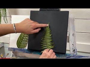 How To IMPRINT Using FERNS 🌿🌿 Acrylic painting tutorial for beginners! Creating modern art 🖼️