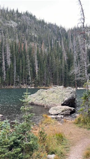 Dream Lake Colorado snow and sleet mix fall hike