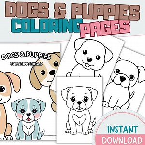 Dogs Coloring Pages for Kids, Toddler Puppies Coloring Sheets, Printable Activity, Preschool Learning Binder Animal Coloring Sheets for Kids - Etsy