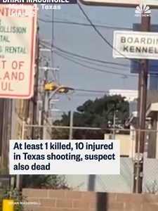 One victim was killed and 10 others were wounded in a mass shooting in Midland, Texas. The suspected gunman is dead following a standoff with police, authorities said.