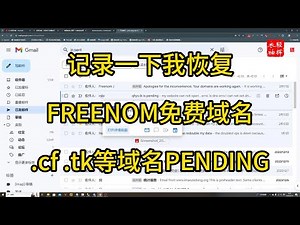 恢复#freenom 免费域名PENDING，重新启用免费的TK/CF等域名。
