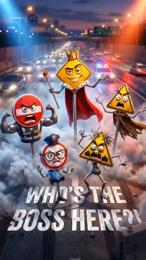 🚧🤣 ROAD SIGN BATTLE: “WHO’S THE BOSS HERE?!” #shorts #3d #animation #vfx