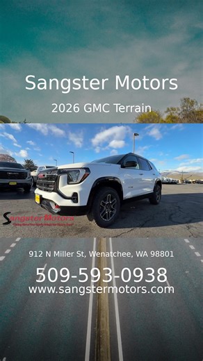Stock # 725442 For Sale: 2026 GMC Terrain AWD AT4 Price & Details: https://www.sangstermotors.com/new/GMC/2026-GMC-Terrain-e46f2baeac185eebd5a42a459e99650b.htm?utm_source=tiktok-lesa-video&utm_medium=social&utm_campaign=lesa-video&utm_content=vehicle-video Description: Take a closer look at this versatile GMC Terrain, the distinctively stylish, tech-savvy vehicle that leverages the latest in safety and connectivity features to infuse your adventures with comfort and confidence.