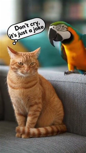 Parrot Tells Cat a Knock-Knock Joke