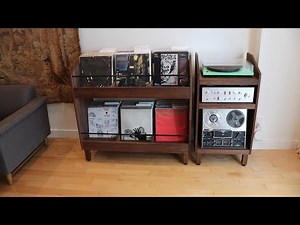 Stunning Walnut Record Turntable Stand and Record Storage Rack, Walnut is amazing!