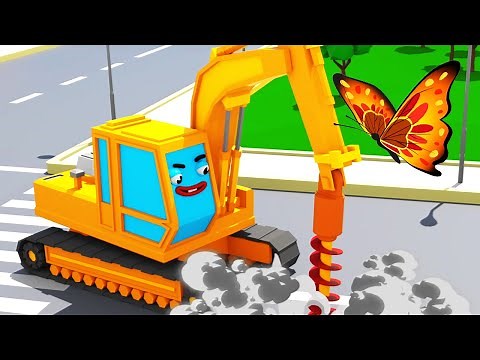 Bagger POL und Neugierige Lastwagen MAX Neue Folgen! Verstecken Spielen Kinderfilme deutsch