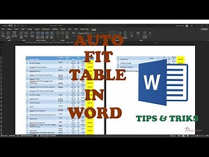 Auto Fit Table In Microsoft Word