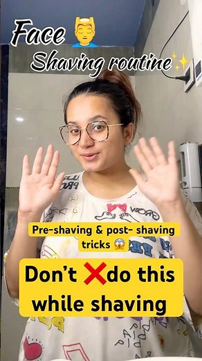Face Shaving Routine ✨| Pre & Post Care Hacks 🪒❄️ #shaving #viral #skincare #shortsfeed #facecare