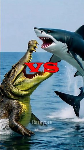 Shark vs Crocodile – Who Will Win This Epic Battle? #SharkVsCroc #sharkvscrocodile #rarestanimals