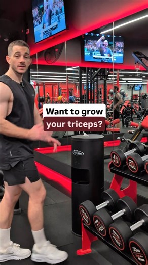 Want bigger triceps? 💪 Then, you probably shouldn't choose dumbbell kickbacks ❌ There is almost no tension placed on the triceps during the bottom part of the movement and it only really starts to get challenging towards the top where the triceps is already in a shortened position. Currently, it's thought that driving tension to the muscle when it is lengthened is great for muscle growth and dumbbell kickbacks don't do this at all! Doing a single-arm cable pushdown is essentially the exact same