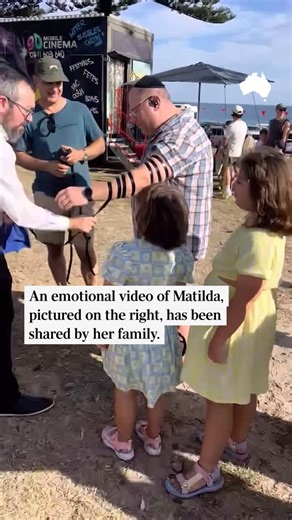 The Australian on Instagram: "The father of the youngest Bondi massacre victim, Matilda, shared a heartbreaking video of the 10-year-old with fellow victim Rabbi Eli Schlanger at the Hanukkah event where they both lost their lives.⁣ ⁣ In the video, Matilda watches on with her younger sister Summer as Rabbi Schlanger performed the Jewish ritual of Tefillin on Michael at the Chanukah By the Sea Event.⁣ ⁣ Matilda is pictured wearing her bright yellow dress next to Summer as she dances around at the