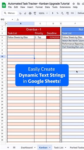Easily create dynamic text strings in Google Sheets! | Sheets By Olan