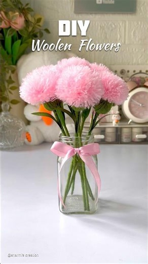DIY wool flowers #shorts #viralvideo #woolcraft #craftideas #handmade