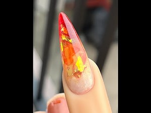 Beginner Gel Nail Tutorial | Fall Fire Dimensional Nail Art
