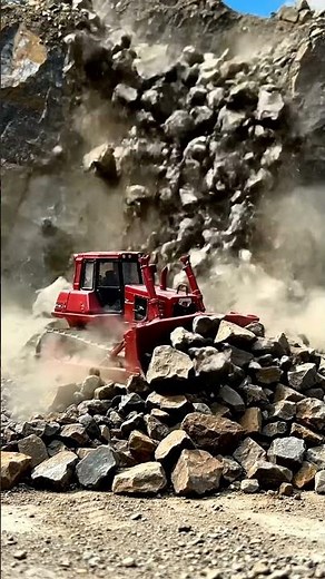 Massive Rockfall! 🚧 Watch Heavy Machinery Face the Crushing Power of Nature