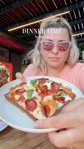 Pizza + wings + the perfect Reno summer evening. 🍕🍗 #foodie