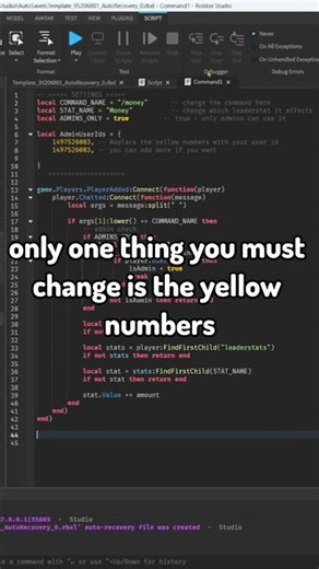 How to make a admin command for leaderstat in Roblox Studio #shorts #roblox #robloxstudio #tutorial