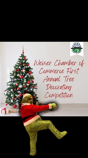 If the Grinch is dancing, you KNOW it’s a big deal. Enter the Weiser Chamber’s Christmas Tree Decorating Contest! $20 entry • Supports fireworks • Winner announced Dec 16 🎄💃✨ | Weiser Chamber of Commerce