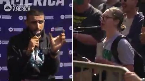 “A video TREND in the United States by famous American content creator Myron Gaines:An Israeli girle asks him: Do you believe the Holocaust happened?Myron: Do you believe there is a genocide in Gaza?Israeli woman: There is no evidence of that.Myron responds: Well then—how do you expect the world to believe in the Holocaust, in which 6 million Jews were killed, even though it happened in a time without advanced recording and documentation technologies, while today you deny what is happening in Ga