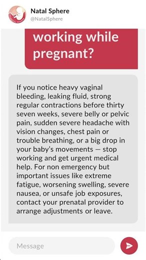 What are signs you should stop working while pregnant?