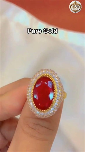 Elegant Pure Gold Ruby Ring Design 2026 ❤️ | Latest 22K Gold Ring Collection for Women#viralvideo