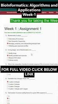 NPTEL BioInformatics Algorithms and Applications Week 1 Assignment Answers | noc26-bt34