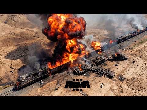 JUST NOW! Iranian Train Carrying Nuclear Components BURNED by U.S.-Israeli Bombers! Arma 3 Simulator