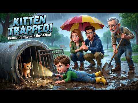 The Kitten Was Trapped in the Drain! 😱 | Slow English Story For Listening (Level A2)