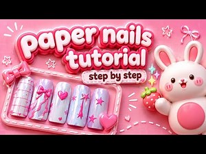 🌸 How to Make Cute Paper Nails ✨ Easy DIY Tutorial step by step 🌷💗😝💅🏻
