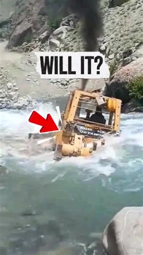 Bulldozer vs Raging River – Who Wins? #Bulldozer #HeavyMachinery #Engineering #Construction #Rescue