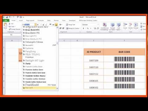 excel บาร์โค้ด