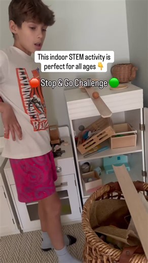 Turn your living room into a physics lab with Discovery Ramps and try the Stop & Go Challenge! 🎢 The Goal: Pick a “Start” and a “Finish” spot in the room. The kids have to build a ramp system to get a ball from A to B. Why we love it: • Fun for all ages: Objectives and systems can be as complex or as simple as needed to accommodate a wide range of ages! • Trial & error: It builds perseverance and problem solving… if the ball falls, they recalibrate and try again! • Endless possibilies: this act