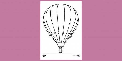 First Hot Air Balloon Colouring Sheet