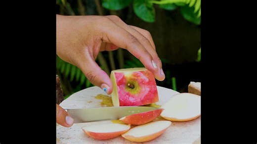 Satisfyingly Making A Square Shaped Red Apple