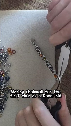 Kandi Kid makes chainmail jewelry #chainmail #chainmaille #kandi #jewllerymaking#chainmaillejewelry