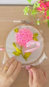 7.4K views · 356 reactions | New ribbon embroidery tutorial with the design of a hydrangea flower #ribbonembroiderydesign #ribbonembroiderytutorial #embroideryforbeginners #sulampita #bordadoencinta #embroidery | Asnimar Embroidery | Facebook