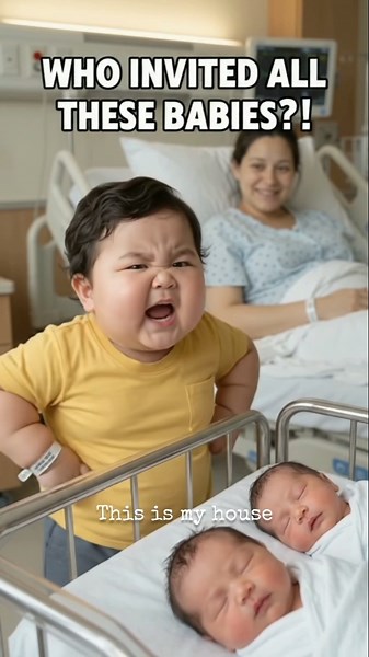 Who Invited ALL These Babies?! 😭 Jealous Baby Brother REACTS to Twins! #cutebaby