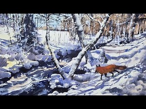 Winter Woodland Stream Tutorial - Watercolor Painting from Start to Finish