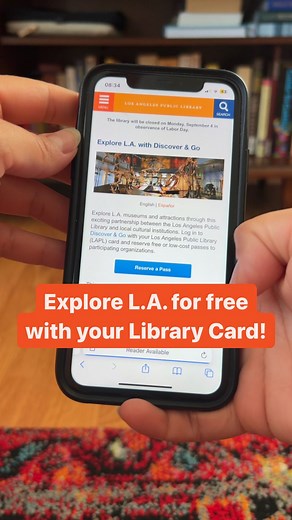 2.3K views · 14 reactions | Explore L.A. museums and attractions through this exciting partnership between the Los Angeles Public Library and local cultural institutions. Log in to Discover & Go with your Los Angeles Public Library (LAPL) card and reserve free or low-cost passes to participating organizations. Link in bio for more info! #explorela #lapl #losangelespubliclibrary #librariesofinstagram | Los Angeles Public Library | Facebook