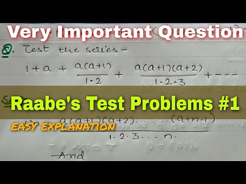 RAABE'S TEST FOR CONVERGENCE | EXAMPLE 1