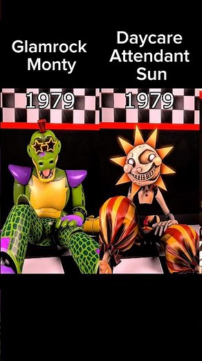 Glamrock Monty VS Daycare Attendant Sun over the years
