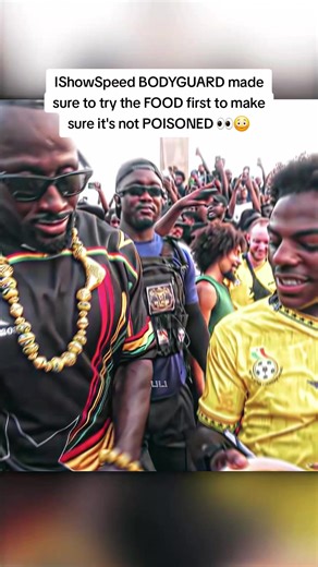 Speed bodyguard trying the food to make sure it’s not poisoned. #ishowspeed #fyp